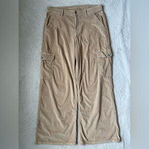American Eagle Outfitters Light Brown Corduroy Cargo Pants Women Size 12